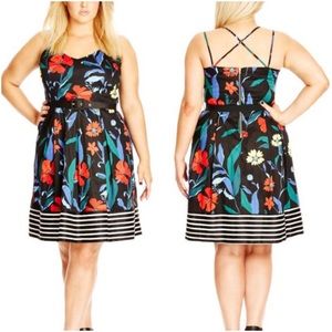 City Chic Boat House Floral Fit & Flare Dress 20